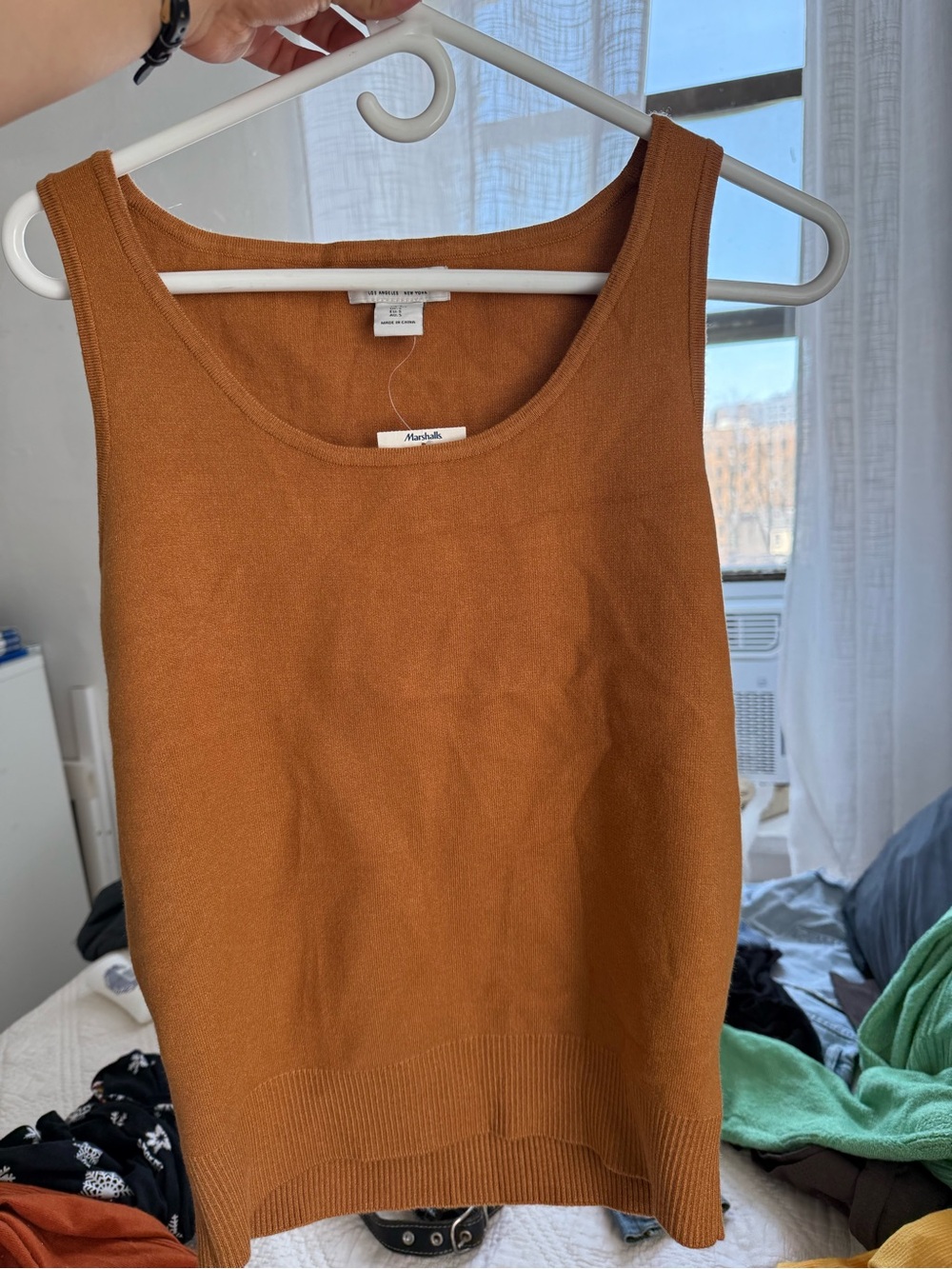 Rachel Zoe Sleeveless Knit Tank Top — Rust Brown
